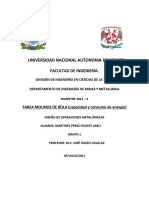 TAREA MOLINOS DE BOLA (Capacidad y Consumo de Energía)