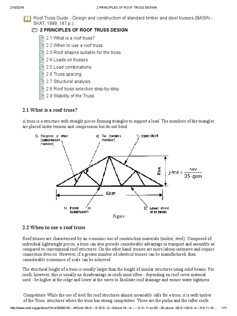 2 Principles Of Roof Truss Design Pdf Truss Roof