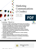 Marketing Communications (3 Credits) : Ovalia, PH.D