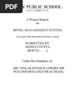 D.A.V Public School: A Project Report On Hotel Management System