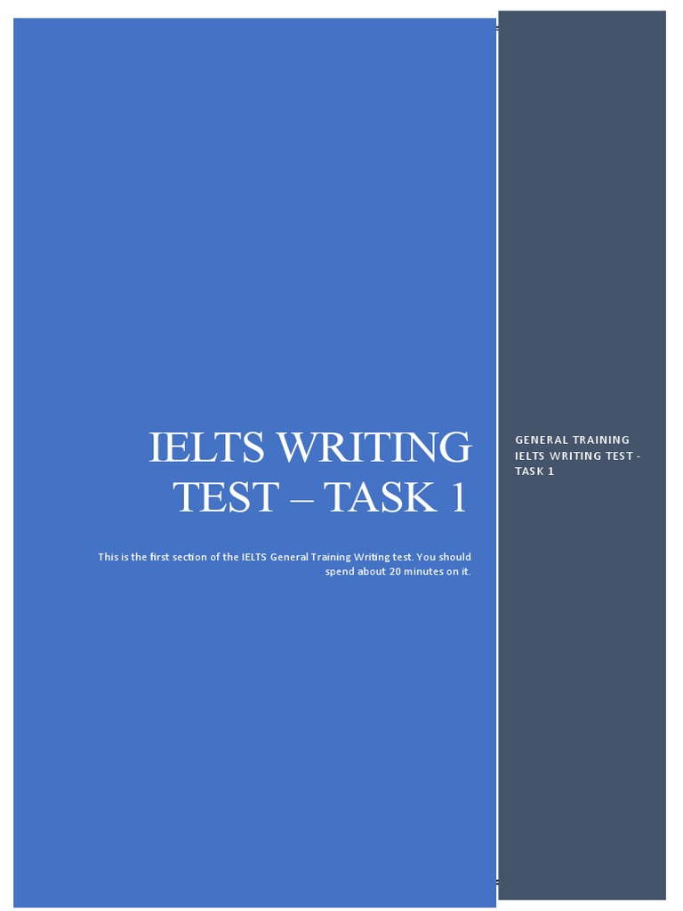 IELTS General Training Writing Task 1 | PDF