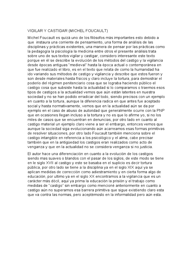 Vigilar y Castigar | PDF | Michel Foucault | La naturaleza humana