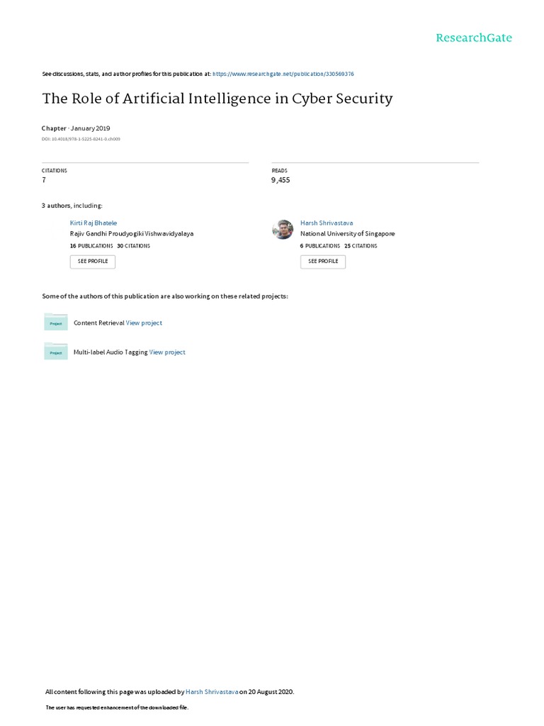 The Role of Artificial Intelligence in Cyber Security | PDF | Machine ...
