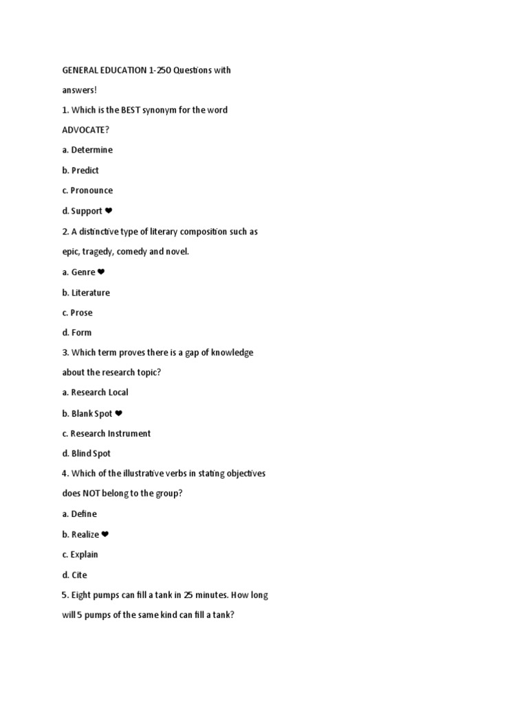 General Education Review Questions | PDF | Rectangle | Taxes