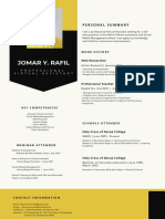 Yellow and Black Corporate Management Consultant Business Commercial Resume
