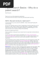 Patent Search Basics - Why Do A Patent Search?