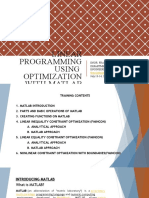 Optimization With Matlab