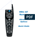 Dstv Remote a7 Advanced Options