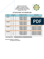 Inventory of Modules: Learning Area: Edukasyon Sa Pagpapakatao