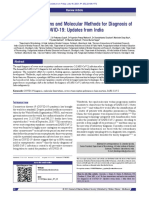 Techno Innovations and Molecular Methods For Diagnosis of COVID 19: Updates From India