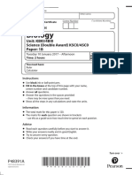 Biology: Unit: KBI0/4BI0 Science (Double Award) KSC0/4SC0 Paper: 1B