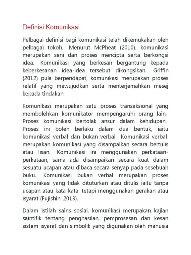 Definisi Komunikasi Pdf