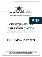 Current Affairs Daily Compilation: PRELIMS - 15.07.2021