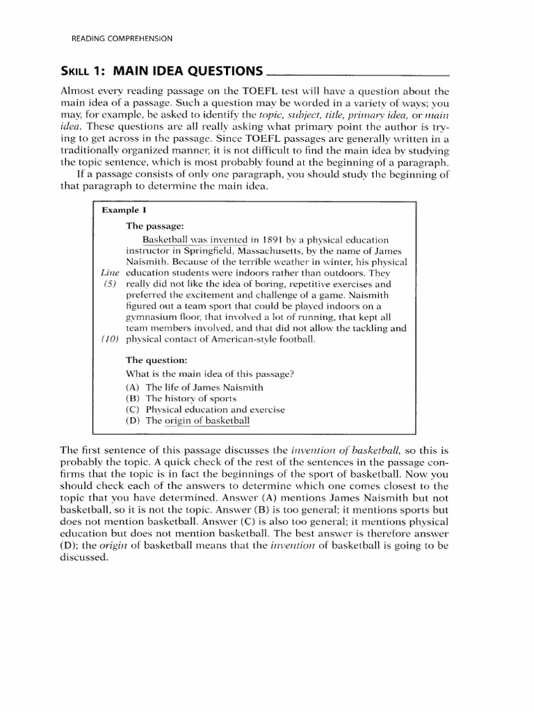 Materi 1 - Main Idea Questions | PDF | Nature