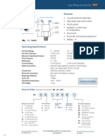 Operating Specifications: Low Pressure Switch