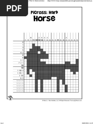 014- Picross Horse Printable Activity Page - KEY _ Woo! Jr