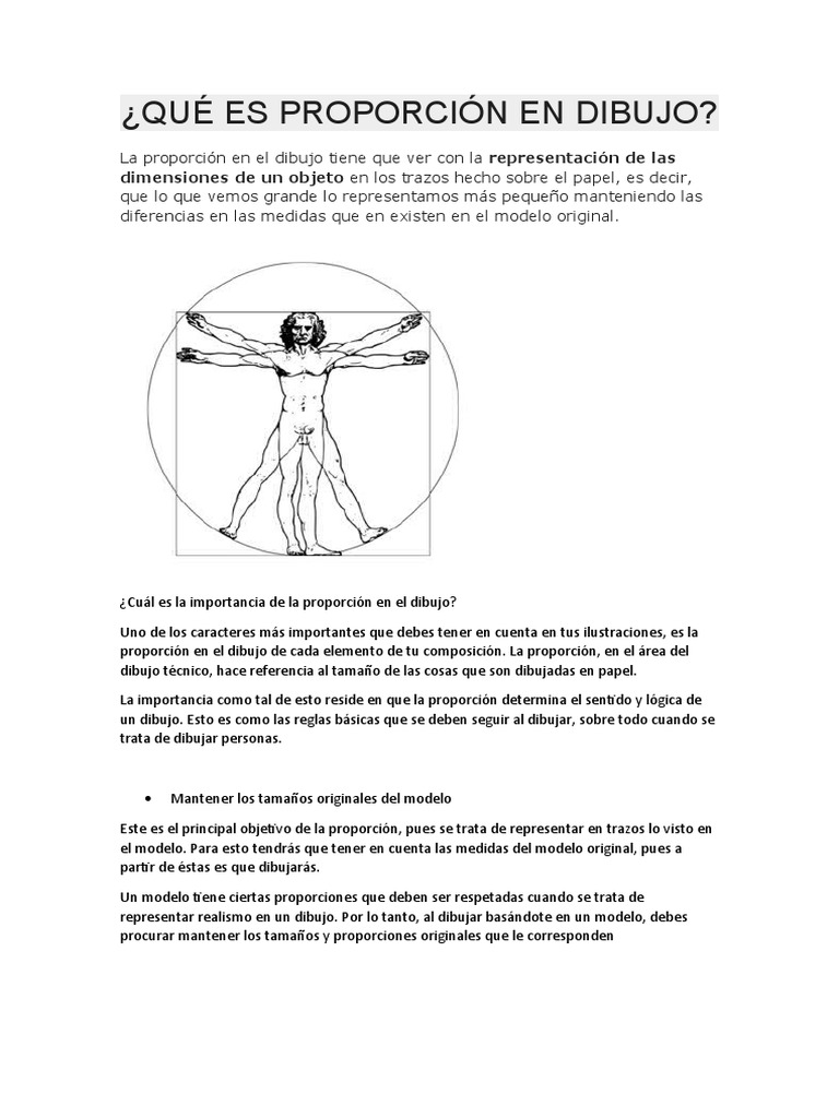 Qué Es Proporción en Dibujo | PDF | Realismo filosófico | Dibujo