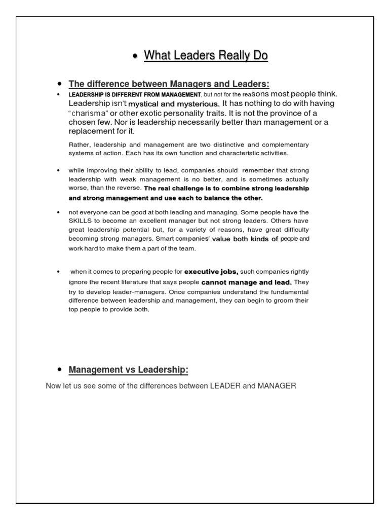 What Leaders Really Do | PDF | Leadership | Human Nature