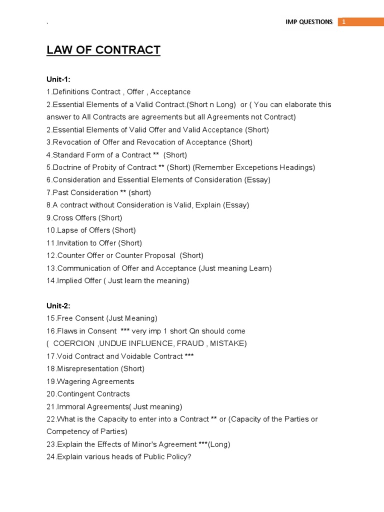 Key Questions in Contract Law | PDF | Tort | Ethical Principles