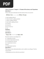 Class 10 Science Chapter 1 Chemical Reactions and Equations