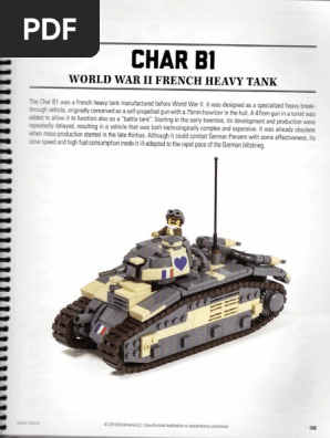 1940 Lego Battle at Stonne, Char B1 Bis plans generously sh…