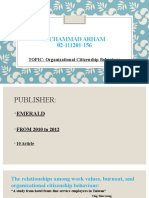Muhammad Arham 02-111201-156: TOPIC: Organizational Citizenship Behaviour