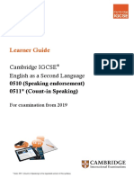 369427 Learner Guide for Cambridge Igcse English Second Language 0510 11 for Examination From 2019