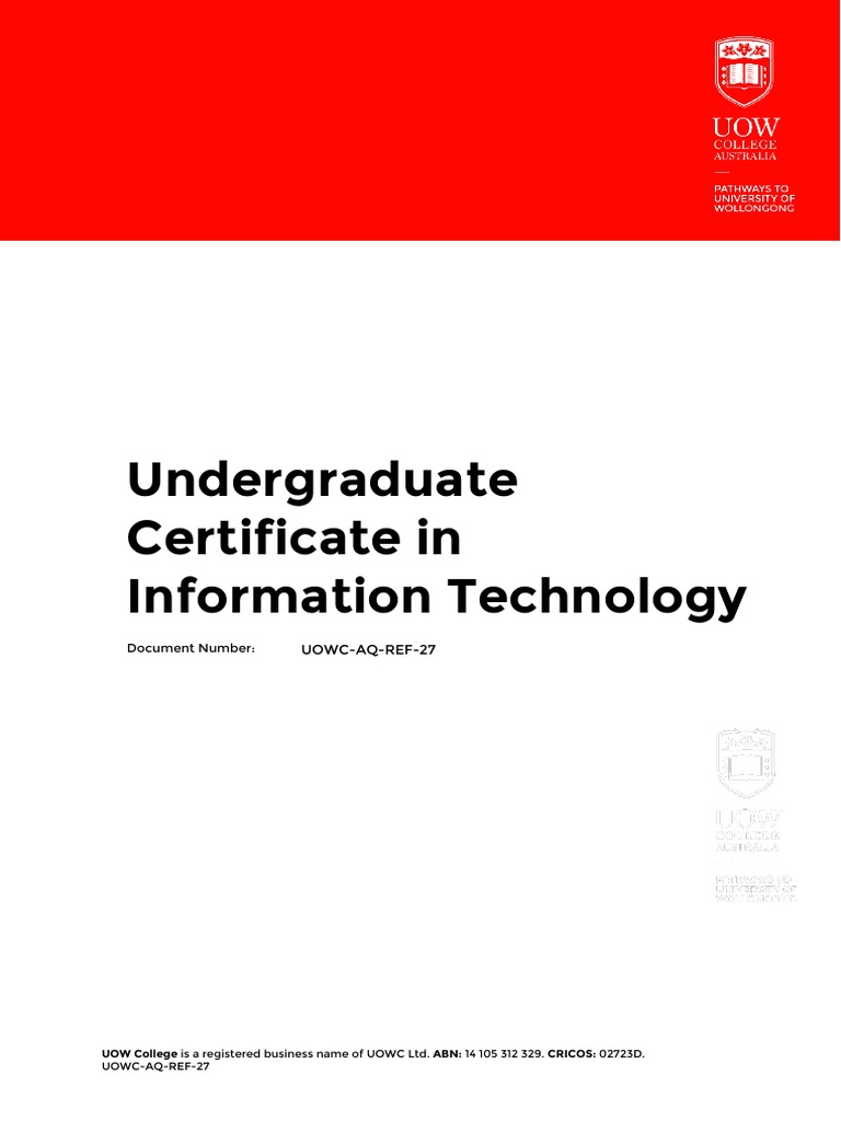 Undergraduate Certificate in IT Overview | PDF | Educational Assessment ...