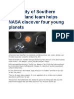 University of Southern Queensland Team Helps NASA Discover Four Young Planets