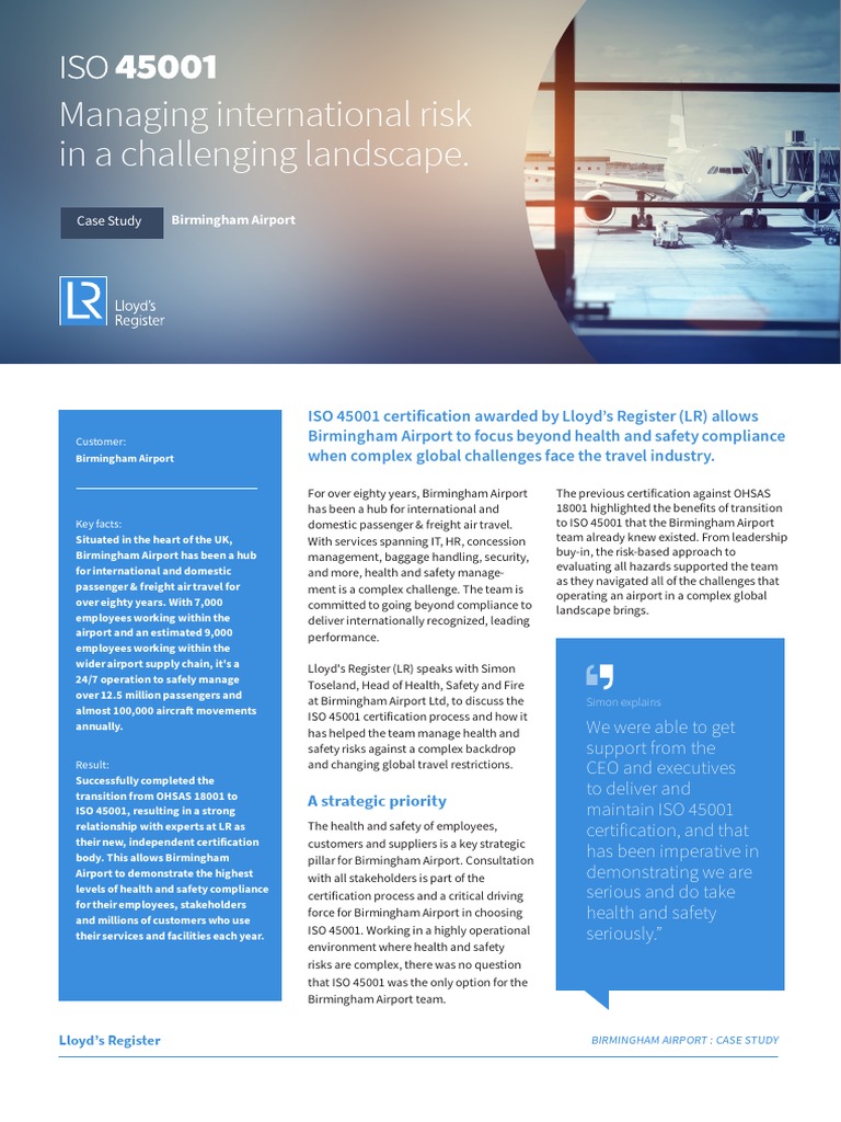 ISO 45001 Case Study Risk Management INTL | PDF | Occupational Safety ...