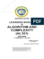 Learning Module: Algorithm and Complexity (AL101)