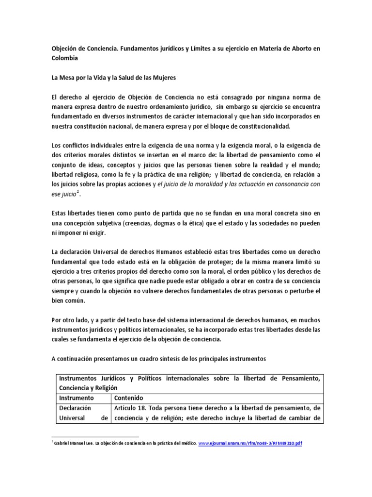 Objecion de Conciencia | PDF | Objetor de conciencia | Libertad