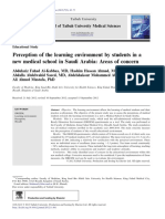 Perception of The Learning Environment by Students in A New Medical School in Saudi Arabia: Areas of Concern