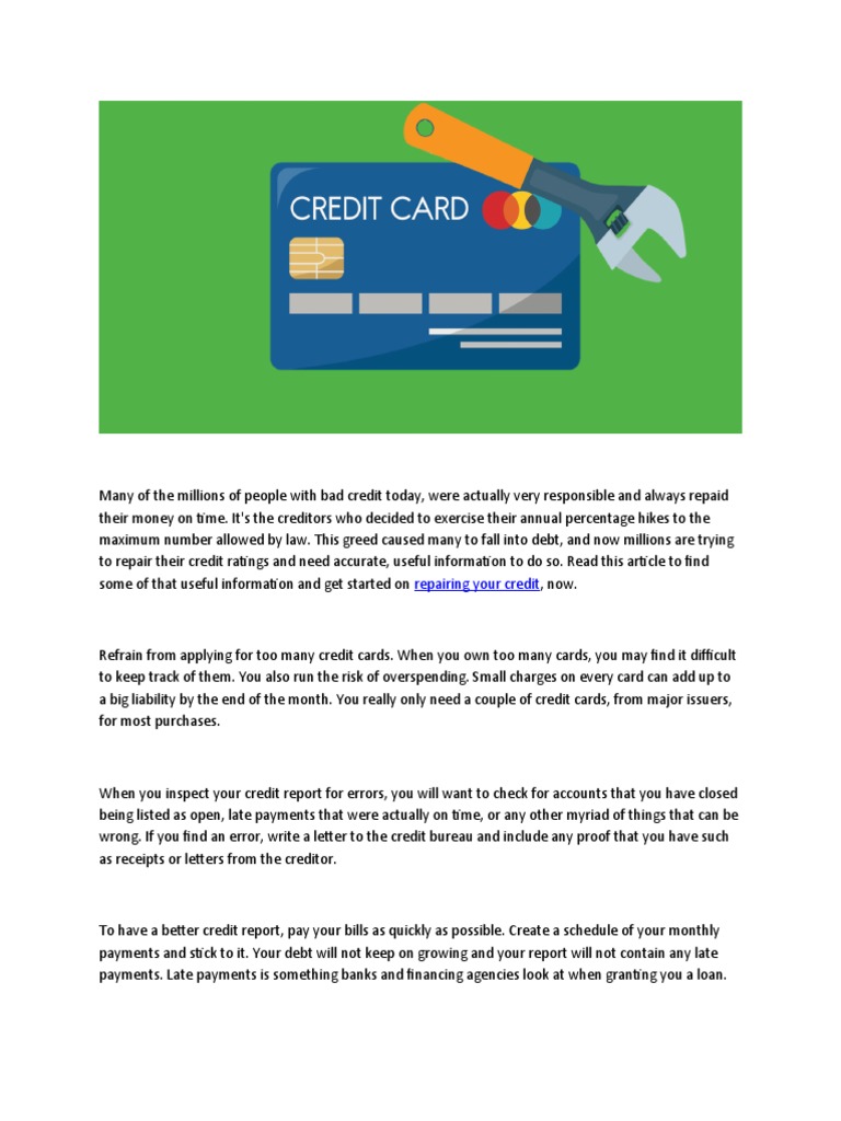 Credit Repair Strategies and Advice | PDF