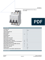 Product Data Sheet 5SY4302-7: Circuit Breaker 400V 10ka, 3-Pole, C, 2A, D 70MM