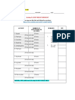 Scoresheet For Activity #10: Activity 10: Body Weight Workout