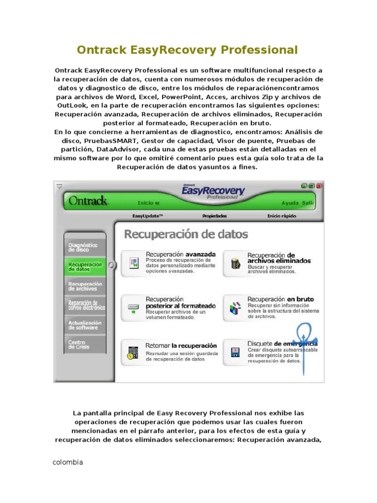Ontrack EasyRecovery Professional | PDF | Archivo de computadora | Software