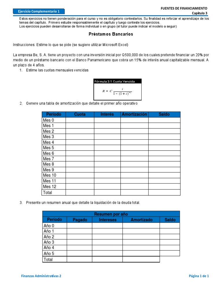 Fa2 - Ejercicio 1 Captulo 3 | Download grátis PDF | Interés ...