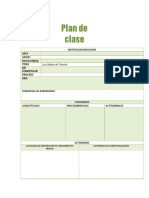 PLAN DE CLASE PARCIAL, Lengua Castellana