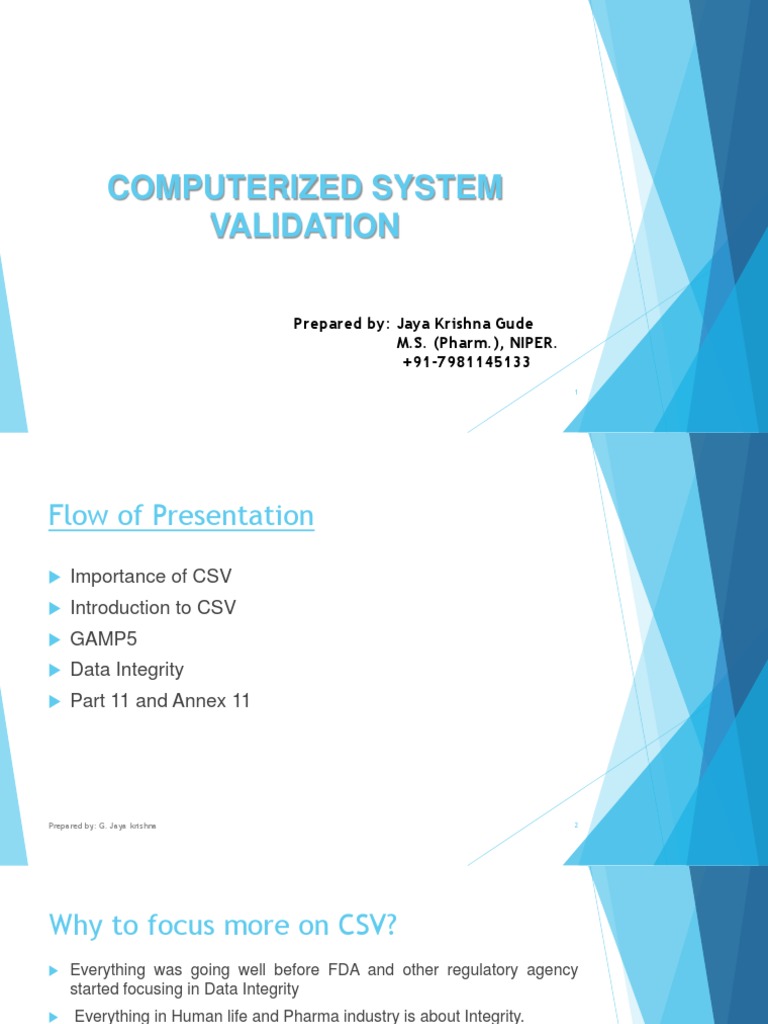Computerized System Validation in Pharma | PDF | Verification And ...