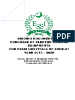 Bidding Document For Purchase of Electro Medical Equipments For Pessi Hospitals of Zone-01 YEAR 2019 - 2020