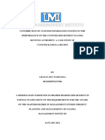Contribution of Custom Information System To The Performance of The Custom Department