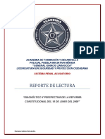 Reporte de Lectura Diagnostico y Perspectiva de La Reforma Constitucional Del 18 de Junio Del 2008