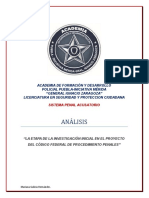 Analisis Etapa de La Investigacion Proyecto Codigo Federal de Procedimientos Penales