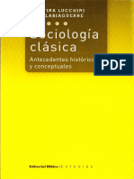 Lucchini y Labiaguerre Sociologia Clasica Antecedentes Historicos y Conceptuales
