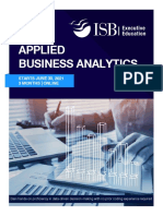 Applied Business Analytics: Starts JUNE 30, 2021 3 Months - Online