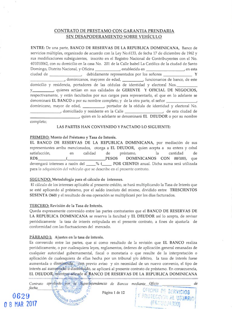 Contrato de Prestamo Con Garantia Prendaria | PDF