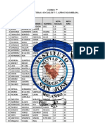 Notas 7° grado asignaturas Sociales y C. Afrocolombiana