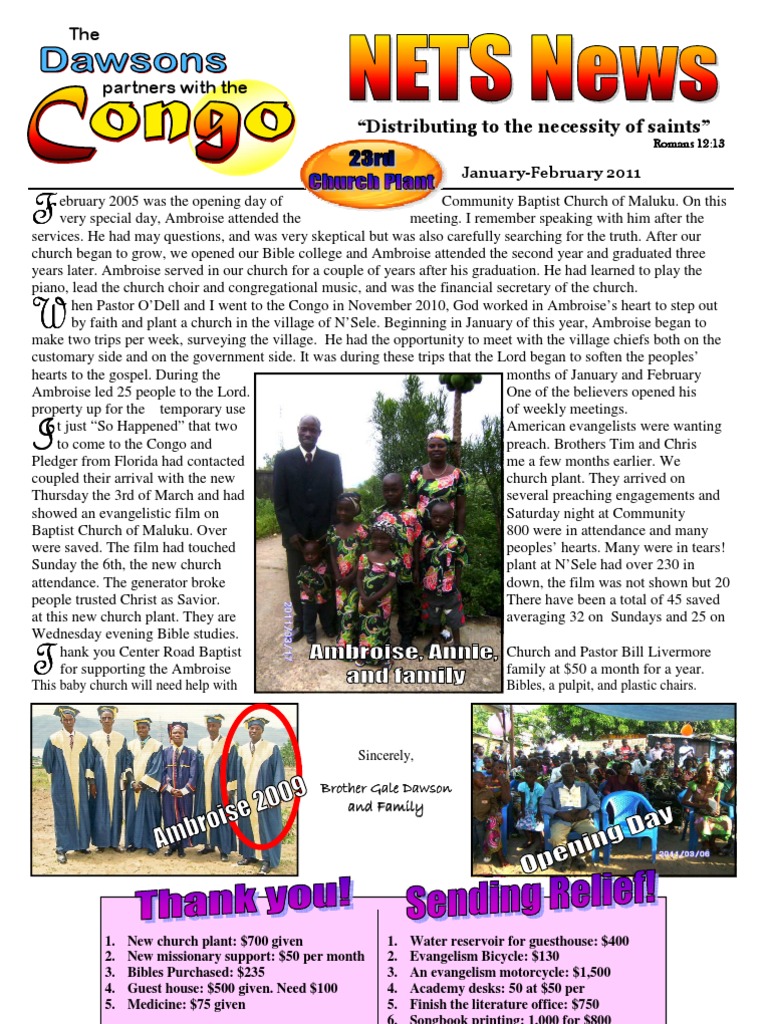 Prayer Letter January-February 2011 | Download Free PDF | Church ...