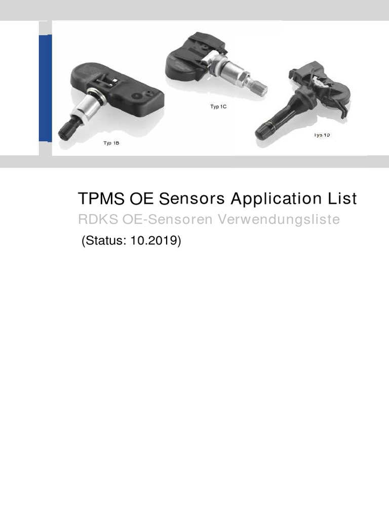 TPMS Sensor Application Guide | PDF | Car Manufacturers Of Japan | Car ...
